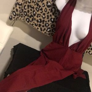 NBD romper pant suit in wine color. Worn only one time  size XXS